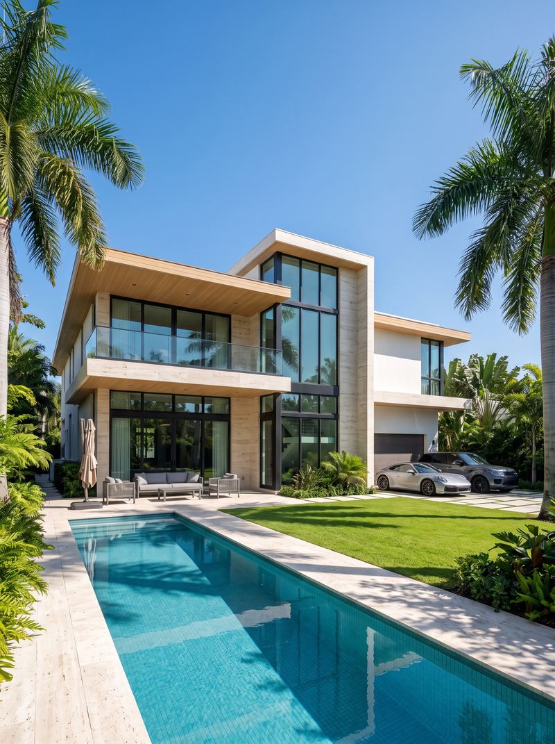 Solstice Residence, residential architectural rendering, Miami, FL, USA
